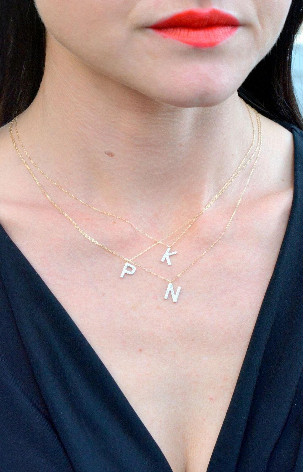 Złoty naszyjnik DIAMENT celebrytka 585 z literką N i diamencikiem N09118 Y C. Złoty naszyjnik celebrytka z modną zawieszką w kształcie litery N.jpg